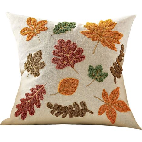 Funda de almohada de fibra de poliéster bordada, decoraciones-UN