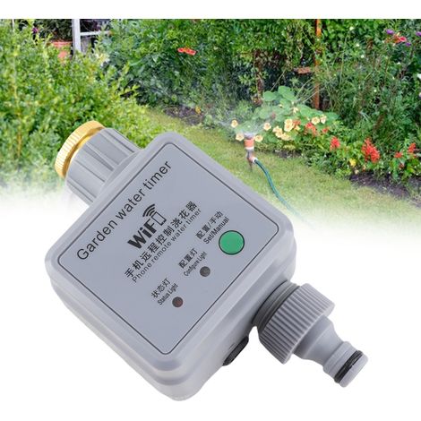 Temporizador de riego inteligente con control remoto y alimentación USB, para patio y balcón, programable. (1/5)