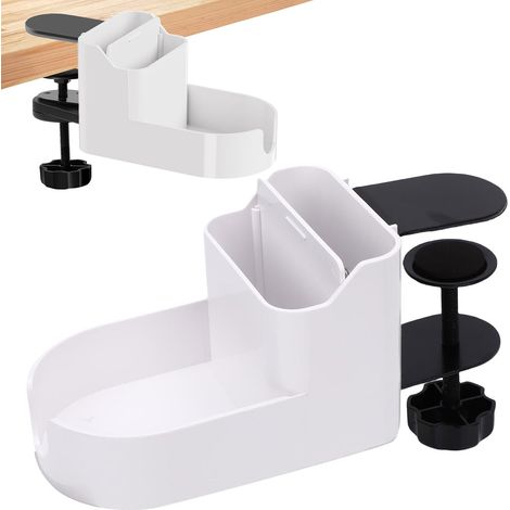 Porte-gobelet de bureau, Table rotative réglable en hauteur, organisateur de tasses de téléphone, bureau avec séparateur réglable, bureau, maison, salle de jeux (1/5)