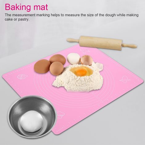 Rutschfeste Silikon-Backmatte, Antihaft-Backbrett, Teigausrollmatte, wiederverwendbare Backunterlage (1/5)