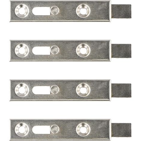 Lot de 4 verrous métalliques pour meubles, avec angle de fermeture, 70 mm, loquet de porte intérieur, loquet coulissant à visser, petits loquets pour portes et meubles (1/5)