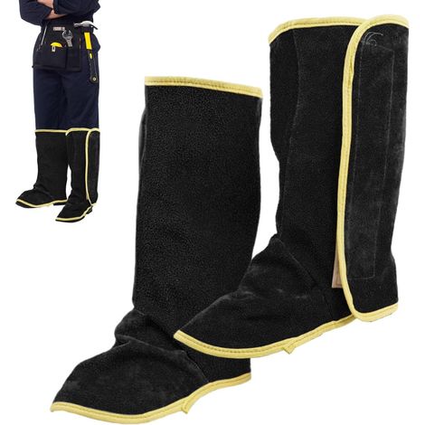 Guêtres De Protection Pour Soudage En Cuir Guêtres de protection en cuir de Couvre-Bottes Protecteurs Pour Soudage Couvre-Bottes De Protection Confort Pour Soudeurs, Ouvriers (1/5)