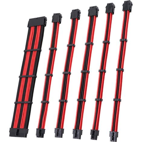 Câble D'alimentation - 24 Broches ATX - 8 Broches EPS Vers (4+4) - 8 Broches PCIe Vers (6+2) - 6 Broches PCIe - Tressé Coton - Lot De 6 (1/5)