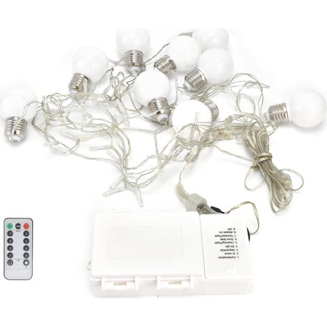 Lampe décorative extérieure pour porche avec 60 LED (ampoule G50), télécommande, 8 modes d'éclairage, étanche IP45, fonctionne sur batterie, éclairage de porche. (1/5)