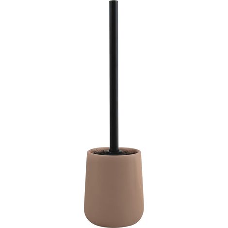1 - Brosse WC - Support Céramique - Design Classique - Hygiène Optimale - Salle De Bain - Cappuccino - 10,4x38,8cm