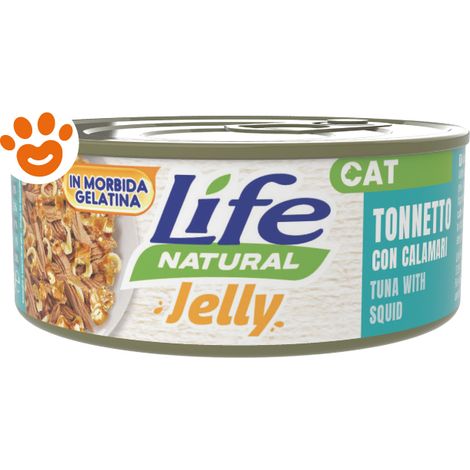Life Cat Jelly Tonnetto con Calamari - Lattina 70 Gr -