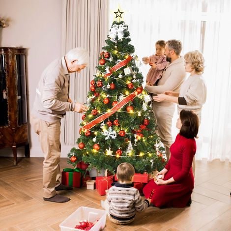 Kunstlicher weihnachtsbaum mit metallstander 180 cm pvc material