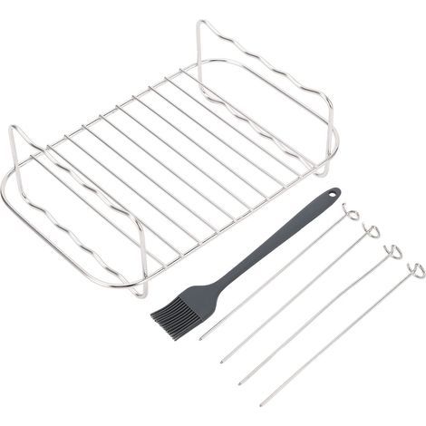 Rectangle Acier Inoxydable Fryer Rack Multi Layer Rack pour Ningja Foodi DZ201 401 Double Panier Friteuses Accessoires Revêtement Antiadhésif. (1/5)