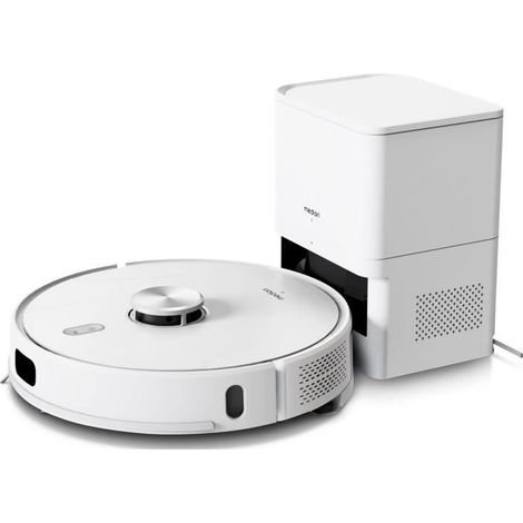 MEDION X41 SW+ - Saug-Wisch-Roboter mit Entleerungsstation - 200 Min - Leistungsstarke Saugleistung von 8000 Pa - Laser-Navigation
