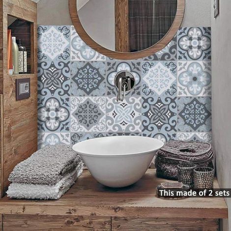 Décalcomanies Auto-Adhésives Murales - Carré De Carreaux Vinyle 15x15cm Ts058 pour Décoration STICKERS (1/5)