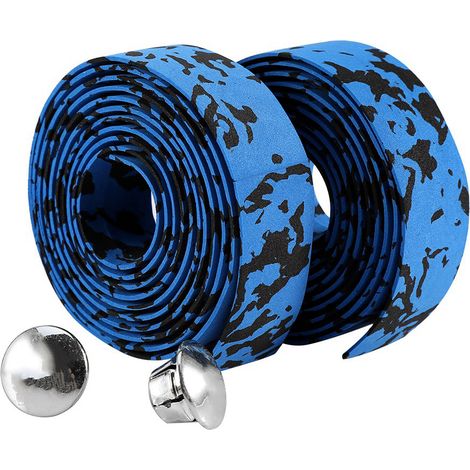 pièces de ruban adhésif pour guidon de vélo de route, 2 embouts de guidon (noir + blanc) (1/5)