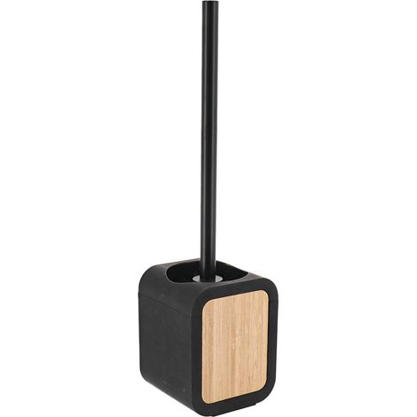 Brosse wc carre rubber + abs et bambou - noir - Tendance (1/3)