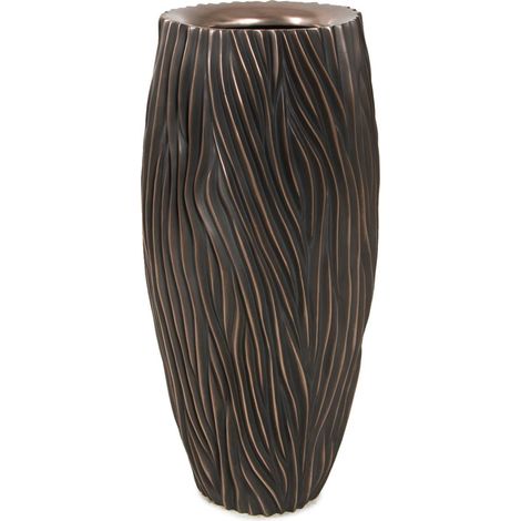 Bac plastique & particules métal Ø45cm H100cm Ext bullet bronze vague - dimhaut: H 100 cm - couleur: Cuivre