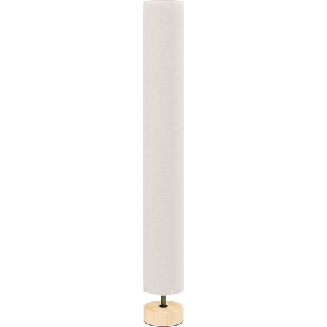 Lampadaire Alisouenne sur pied colonne bois contemporain beige (1/5)