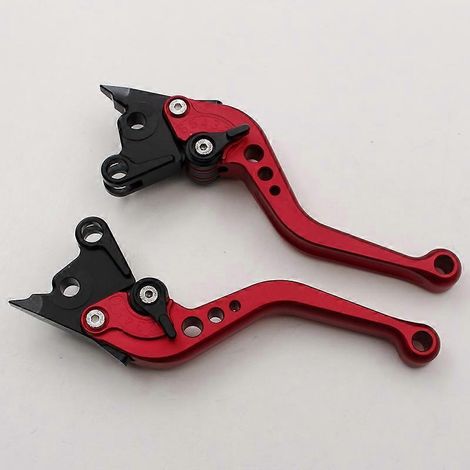 Accessoires de modification pour moto : klaxon de frein, poignée d'embrayage, poignée de frein (rouge court, 1 paire) pour Aprilia TUONO/R (1/5)