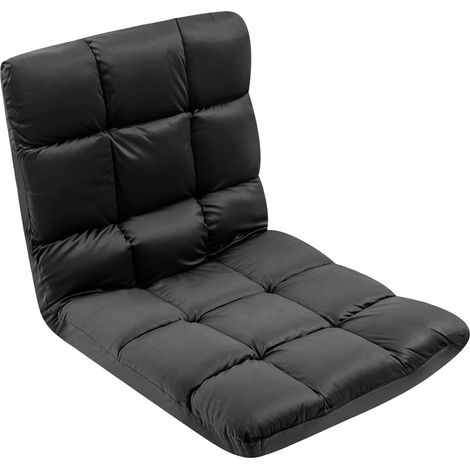 Trintion Bodenstuhl Faltbar Lazy Sofa mit Verstellbarer Rückenlehne Relaxsessel klappbar als Sitz- und Liegefläche Bodenstuhl Faltbar Lazy Sofa Relaxsessel für Wohnzimmer Büro Meditation (Schwarz) (1/5)