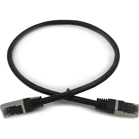 Câble RJ45 - LINÉAIRE - PCC6FNA5 - Cat.6 - Blindé - F/UTP - Noir - 0,5 m (1/4)
