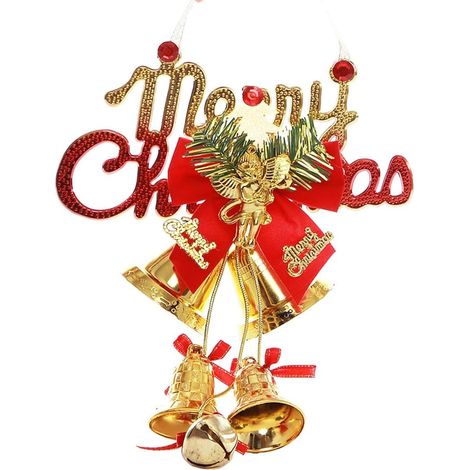 adorno para árbol de Navidad con pajarita, cascabeles de plástico, tamaño compacto para uso en interiores y oficinas. (1/3)