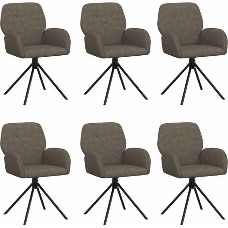 Maison Exclusive - Sedie da pranzo girevoli 6 pz Pelle Scamosciata Sintetica (1/5)