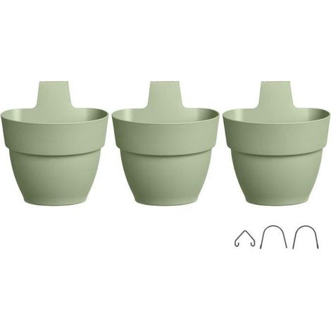 ELHO - Pot de fleurs - Vibia Campana Foret Vertical Set/3 - Vert Pistache - Balcon extérieur - L 17.1 x W 20.7 x H 29.7 cm (1/4)