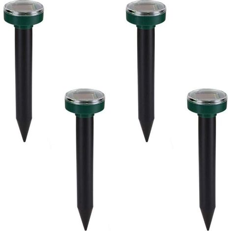 Confezione da 4 repellenti solari per talpe. Repellente a ultrasuoni intelligente per talpe, combina suono e caricatore solare impermeabile per l'uso in giardino. (1/5)