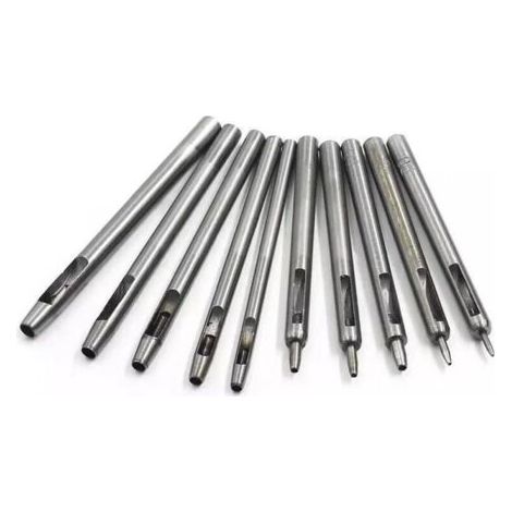 Emporte Pièce cuir, Creux Poinçon en Cuir, Poinçon Creux en Acier Rond Set Outils de Perforation de Trou Creux de Cuir (1/5)
