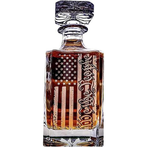 Whiskykaraffe mit Gravur „We the People“ und amerikanischer Flagge (ohne Weingläser) (1/5)