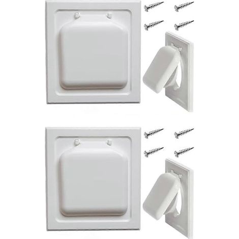 Grille de ventilation extérieure pour sèche-linge à double porte 4 pouces, compatible avec tous les types de conduits d'aération extérieurs, grille de récupération anti-peluches (2 pièces) (1/5)