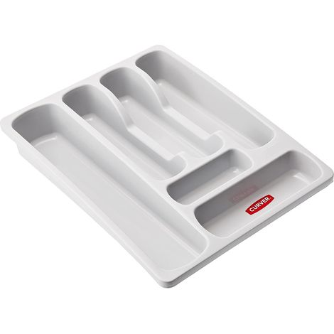 1 - Range Couverts - Organiseur Tiroir - 6 Compartiments - Pour Ustensiles De Cuisine - Gris - 29x36x6cm (1/4)
