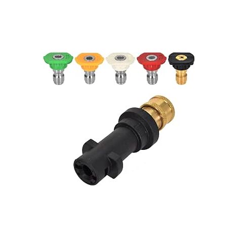 Adapter für Hochdruckreiniger mit 5 mehrstufigen Düsenköpfen, Hochdruckreiniger-Zubehörset (1/3)