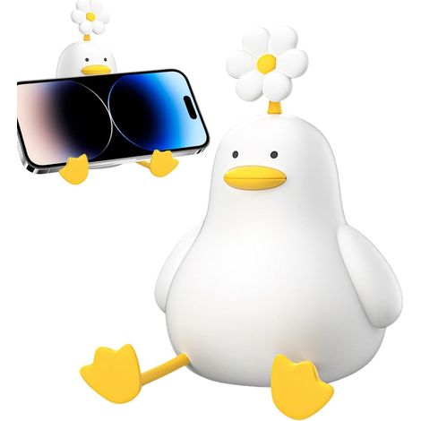 Veilleuse Canard Lampe tactile LED silicone à 3 niveaux canard fleur mignon (1/5)