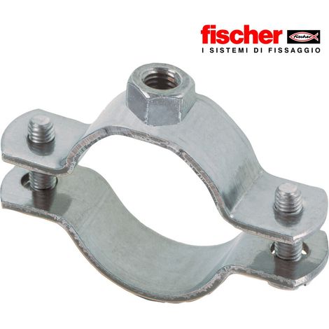 FISCHER 507827 FRX 2 1/2" COLLARE ACCIAIO INOX A2 DOPPIA VITE SENZA GUARNIZIONE (1/2)