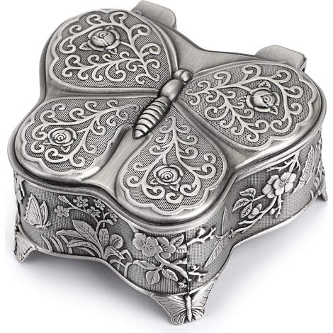Boîte à Bijoux de Papillon Coffret à Bijoux Vintage Metal Organ
