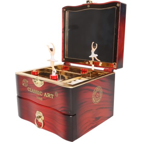 Boîte à musique danseuse ballerine tournante, élégante et nostalgique pour bijoux colliers boucles d'oreilles (1/5)