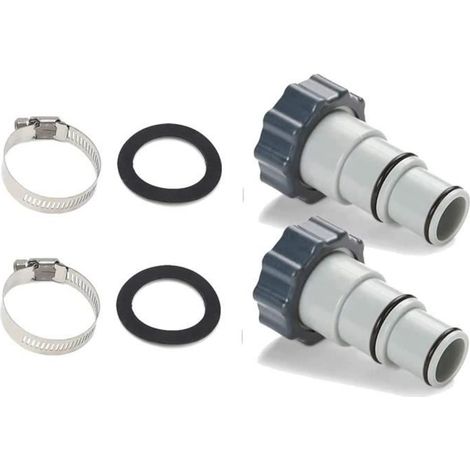 2 Adaptateur de tuyau,Plastique résistant à la corrosion,Série A,Pour piscine et jardin,Compatibles 1,5 et 1,25 pouces (1/4)