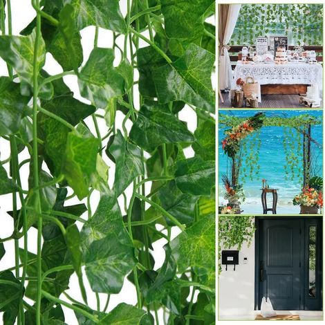 Guirlande de lierre artificiel, haie artificielle, longueur : 230 cm, 5 pièces par paquet Vignes artificielles pour la décoration de jardin (1/5)