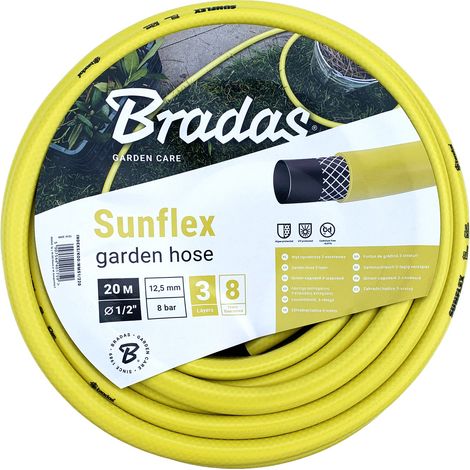 SUNFLEX Tuyau d'arrosage renforcé 3 couches PVC - Pression 8 bar - Ø12,5 mm (1/2") - 20 mètres