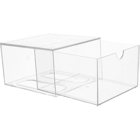 Boîte de Rangement Empilable en Acrylique Organisateur Moderne et Élégant Tiroirs Transparents Résistants pour Cosmétiques pour Salle de Bain (1/5)