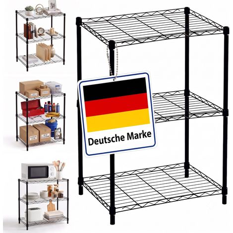 Relaxdays Metallregal, 3 Ebenen je bis 35 kg, HBT: 84 x 56 x 35 cm, Haus, Keller & Garage, Stecksystem, Stahl, schwarz (1/5)