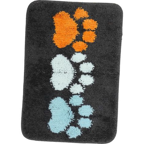 Tapis de Bain Absorbant en Polyester Antidérapant et Lavable Doux Pieds pour Salle de Bain (1/5)