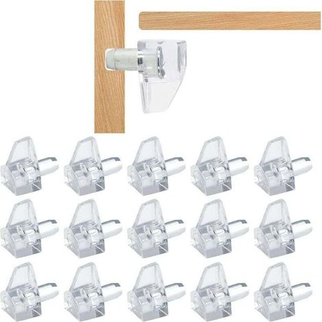 20pcs Taquets Étagère - Chevilles de Support d'Étagère de 5 mm en Plastique Transparent - Accessoires pour Meubles de Cuisine, Livres, Étagères-consoles et taquets pour étagères (1/4)