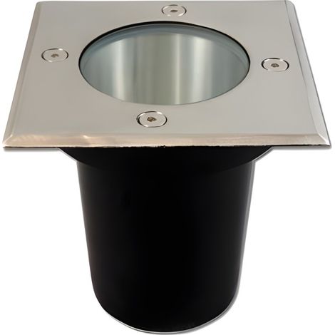 Spot Encastrable de Sol Carru00e9 Exterieur Couvercle Acier inoxydable avec verre trempu00e9 IP67 IK09