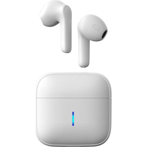 JS59 Neue maßgefertigte TWS-Kopfhörer mit kabelloser Dual-Ear-Technologie, Touch-Steuerung, geringem Stromverbrauch, Lederoptik und Stereo-5.1-Sound – JS59 Weiß (1/3)