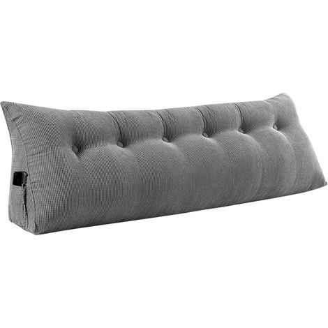 Coussin de Lecture Compensé Gros Coussin Canapé Triangulaire Support Lombaire Gros Oreiller Cale Dos Tête de lit Repos Oreiller Dossier de Soutien Lombaire pour Adultes(180 x 50 x 20 cm Gris) (1/4)