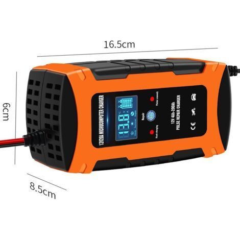 12 V 20 AChargeur de batterie automobile 12 V 20 A, chargeur de batterie à impulsions 12 V pour la réparation et l'activation, compatible avec les batteries au plomb-acide (1/4)
