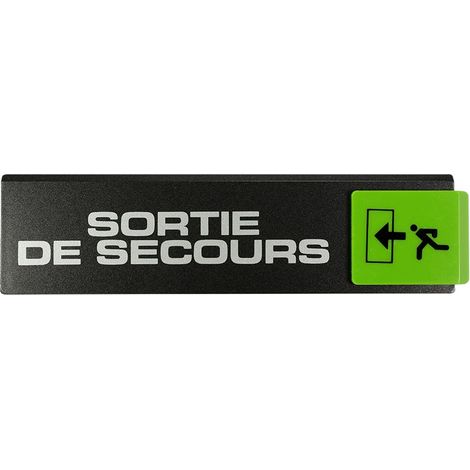 Plaque de porte Sortie de secours flèche gauche - Europe design 175x45mm - 4260730