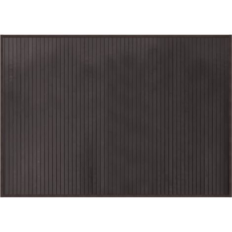 Tapis rectangulaire marron foncé 70x100 cm bambou (1/5)