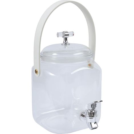 Pichet de boisson automatique de taille familiale, robinet à flux lisse, base antidérapante, idéal pour l'eau citronnée, les thés glacés, les fêtes, distributeur de boissons avec robinet et (1/5)