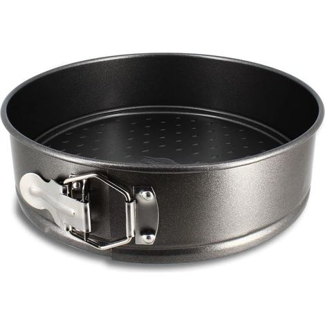 1 Moule à charnière 22cm, Acier carbone antiadhésif, Fond amovible, Cuisson gâteau rond (1/5)
