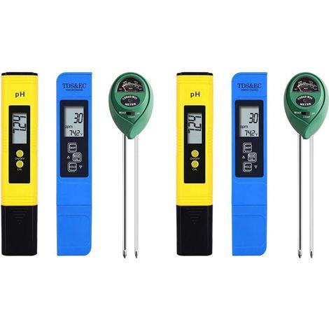 Paquet de 6 PH-Mètres TDS PPM et 3 En 1 Testeur de PH Du PH / EC Kit Numérique pour la Maison, Le Jardin, la Pelouse, la Ferme